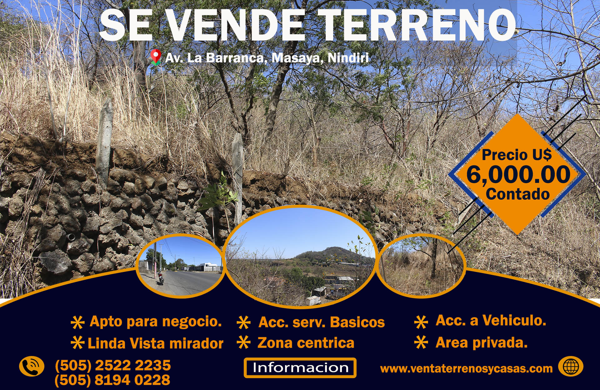 OFERTA TERRENO EN VENTA EN MASAYA