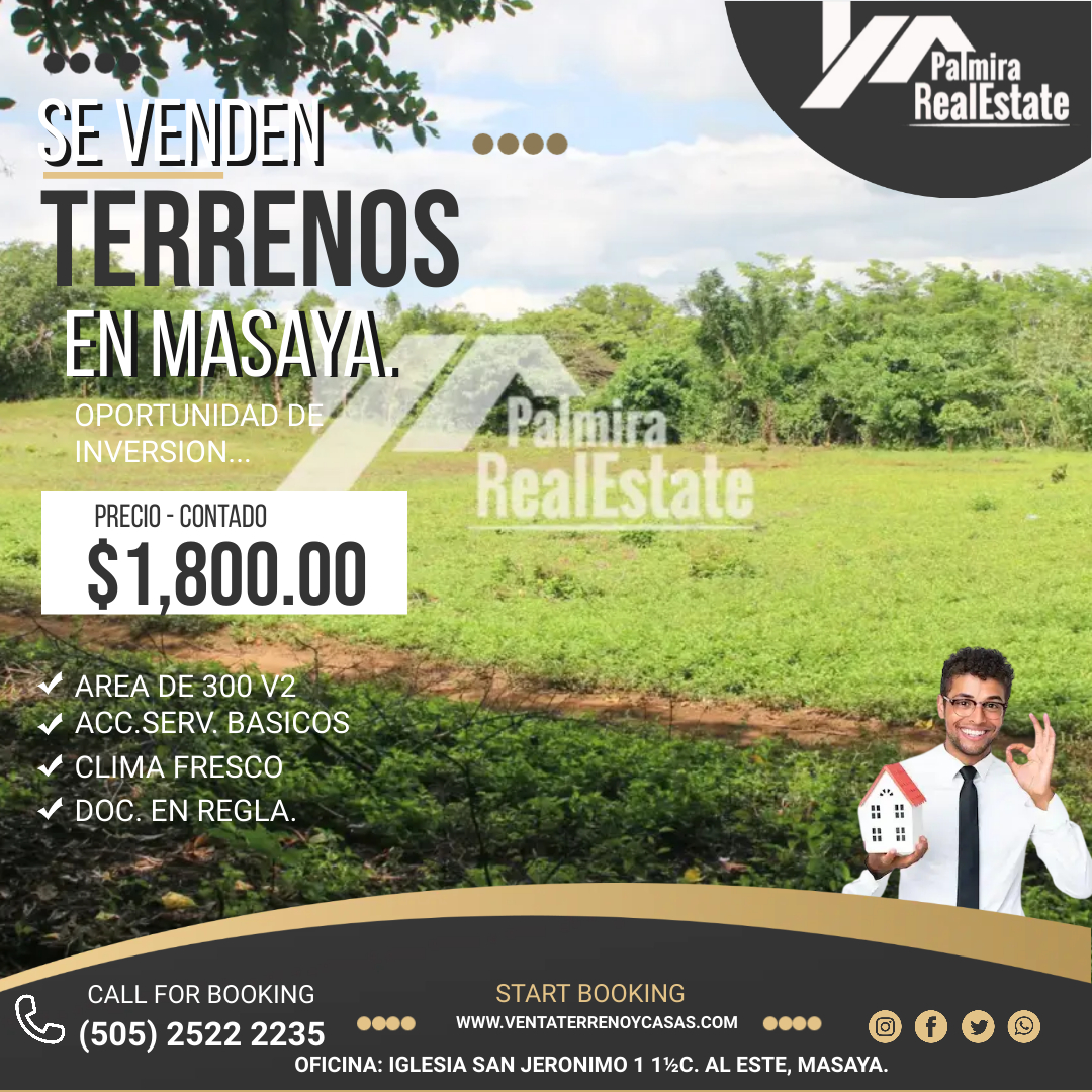 VENTA DE TERRENOS EN MASAYA