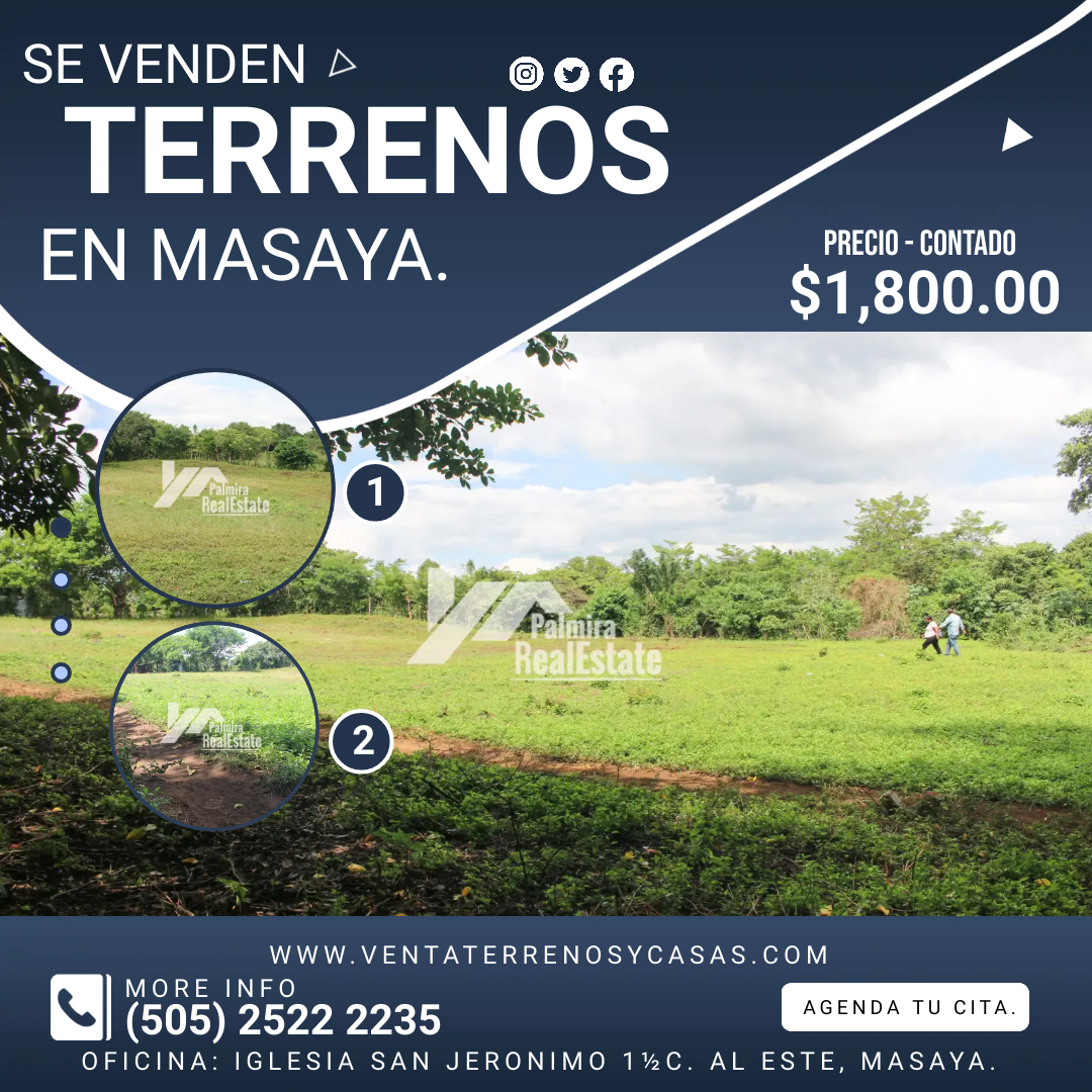 VENTA DE TERRENOS EN MASAYA