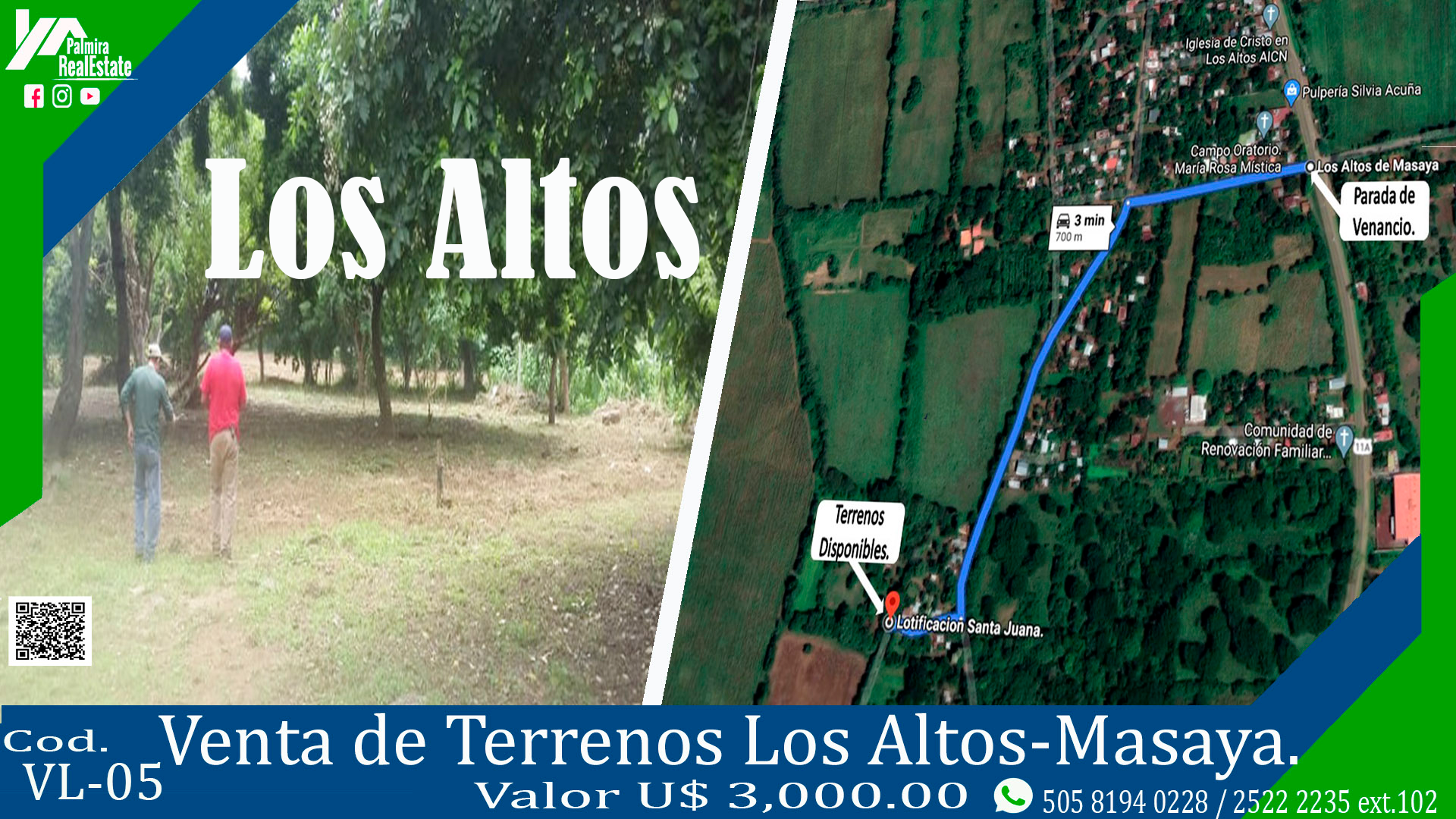 VENTA DE LOTES DE TERRENOS EN MASAYA CREDITO DISPONIBLE