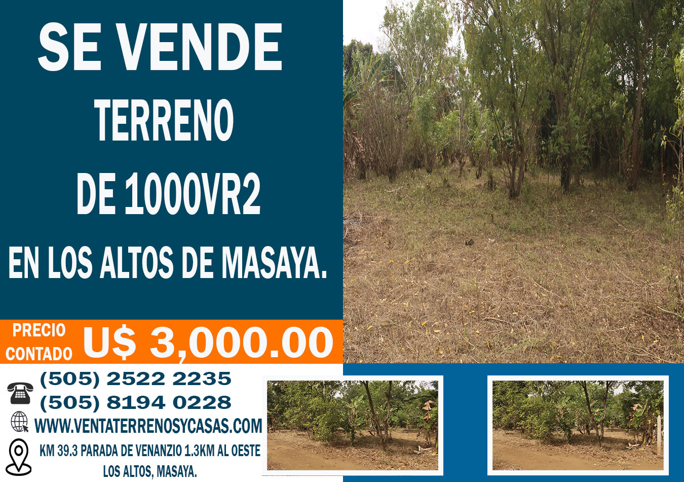 SE VENDE TERRENO EN LOS ALTOS DE MASAYA