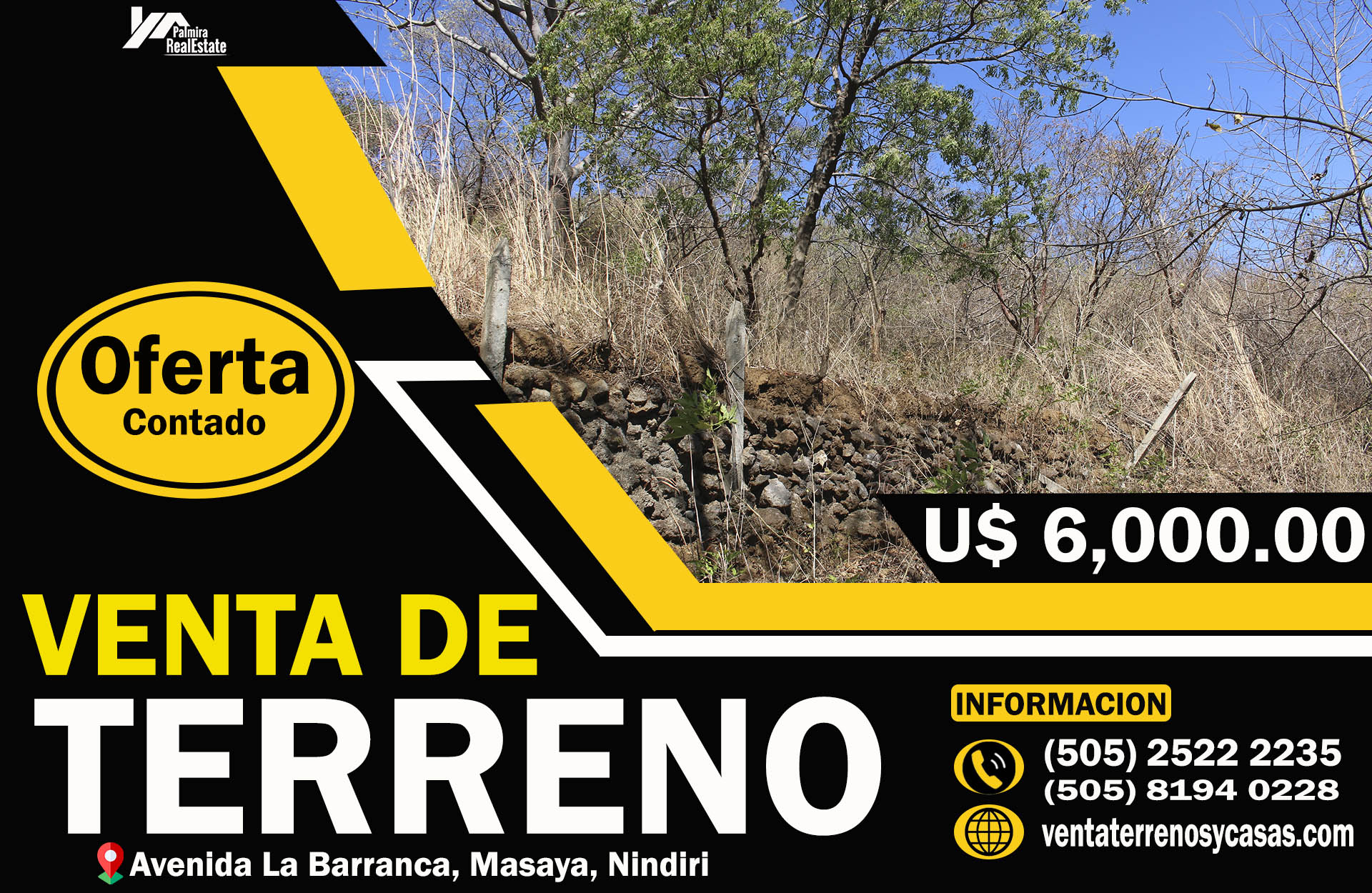 VENTA DE TERRENO EN MASAYA