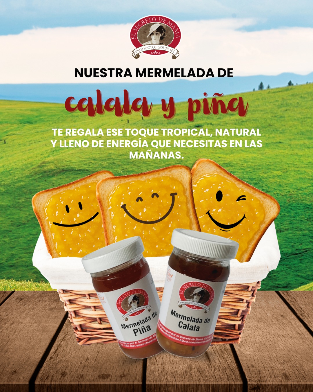 Nuestras mermeladas  de piña y calala son el toque dulce que tus desayunos merecen.