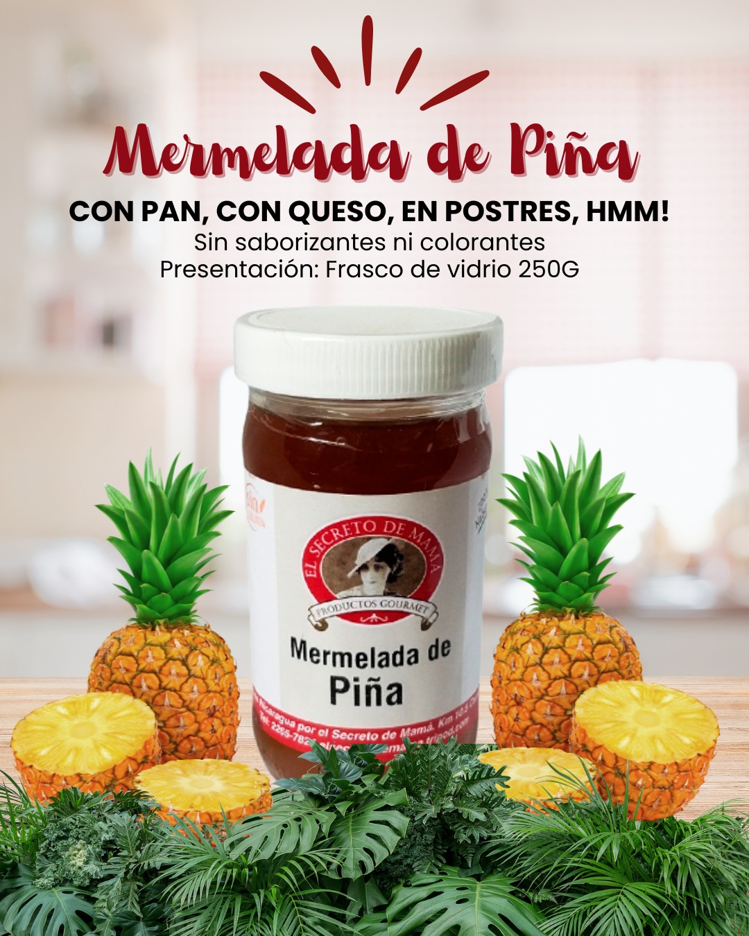 Disfruta cada mañana con el sabor tropical de nuestra mermelada de piña y calala!