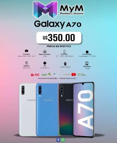 ¡No te pierdas la oportunidad de comprar tu Galaxy A70 a un súper precio!