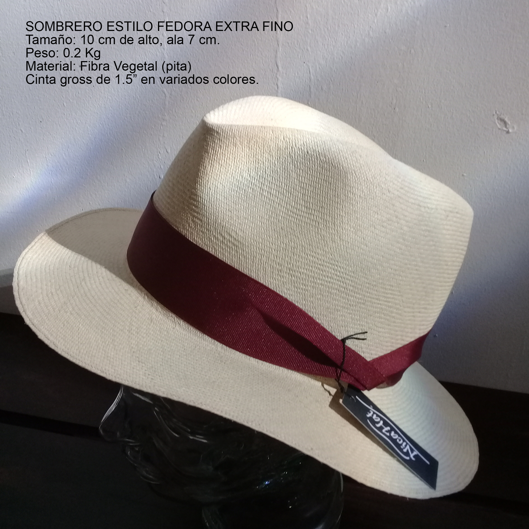Sombrero Estilo Fedora Extra Fino.