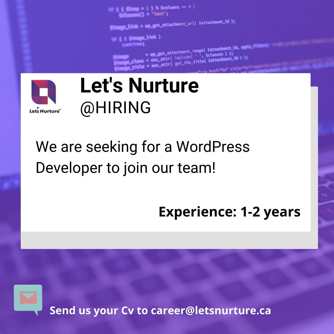 We are seeking for a WordPress Developer